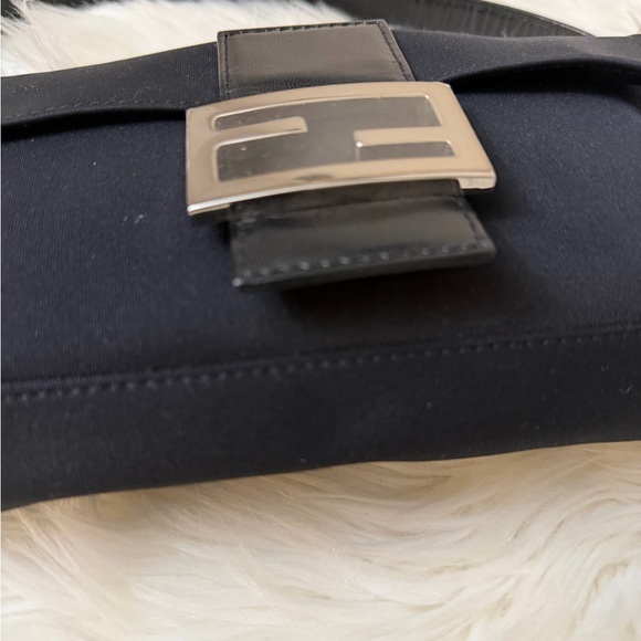 Vintage 00's Fendi Black Neoprene Baguette
Bag with Silver Accent. - Picture 8 of 16